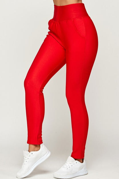 ELEGANT Winter Shiny High-waisted Tech pockets Leggings