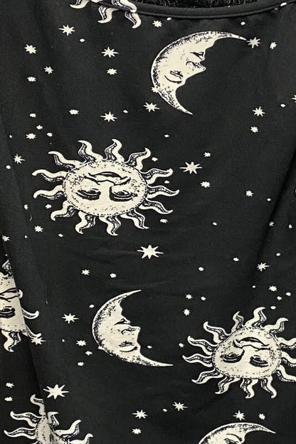 BUTTERFLY PRINT BODYSUIT WITH CROSSOVER NECK AND BARE SHOULDERS