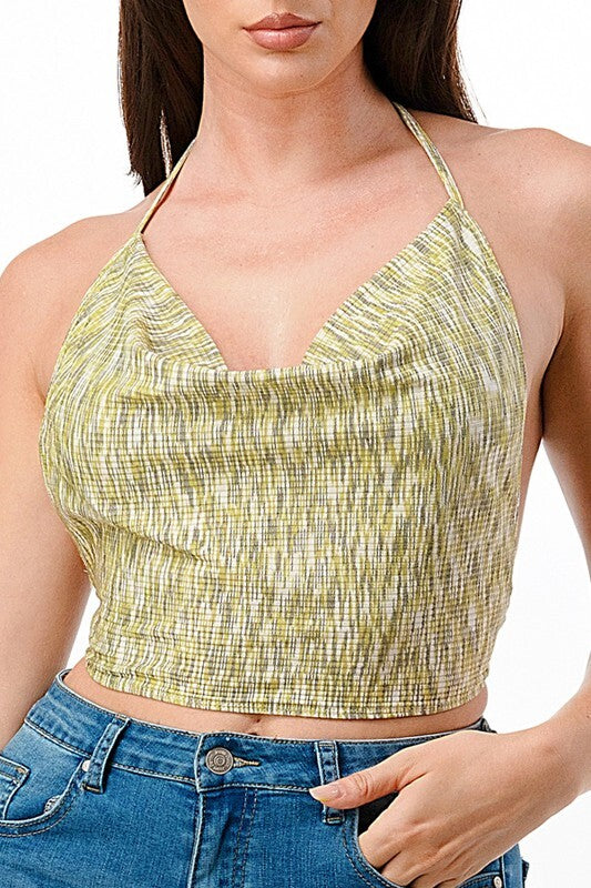CROP TOP WITH OPEN TIE BACK