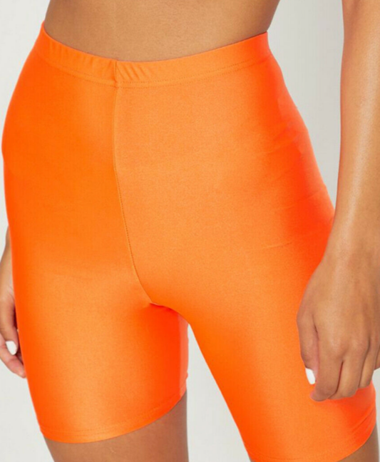 Bright orange biker shorts