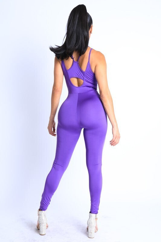Spaghetti Strap Back Cut Out Jumpsuit 3 Colour