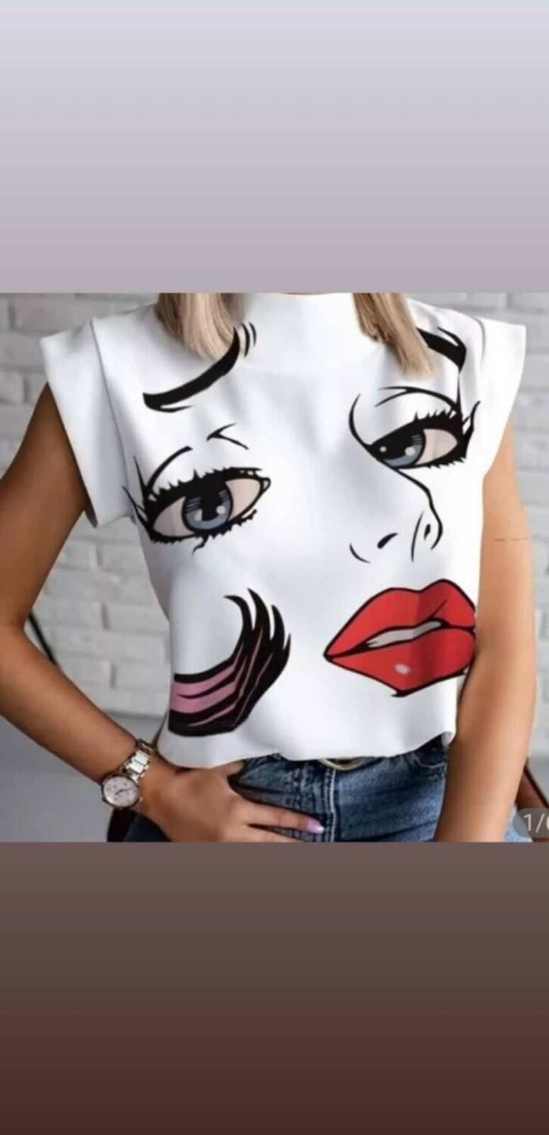 tops beautiful face white short sleeves casual