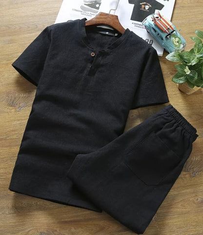 conjunto de dos piesa en negro para hombre