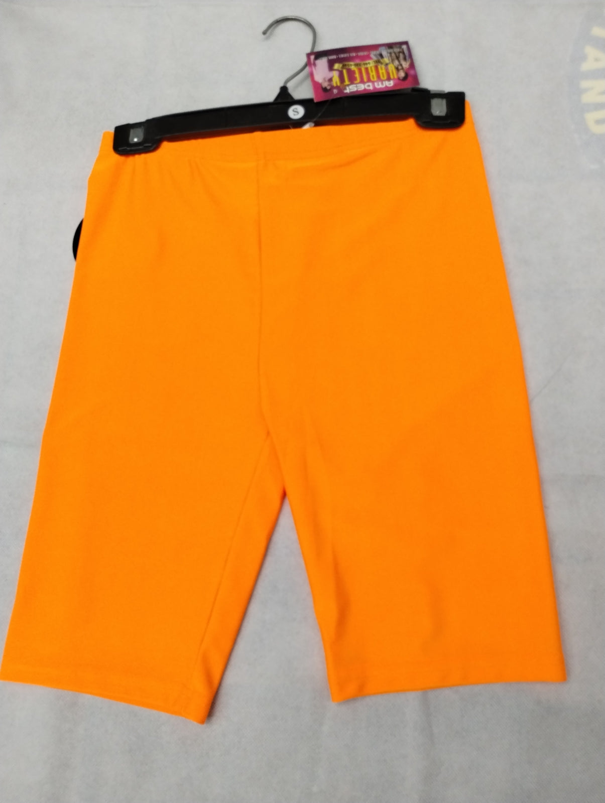 Bright yellow biker shorts