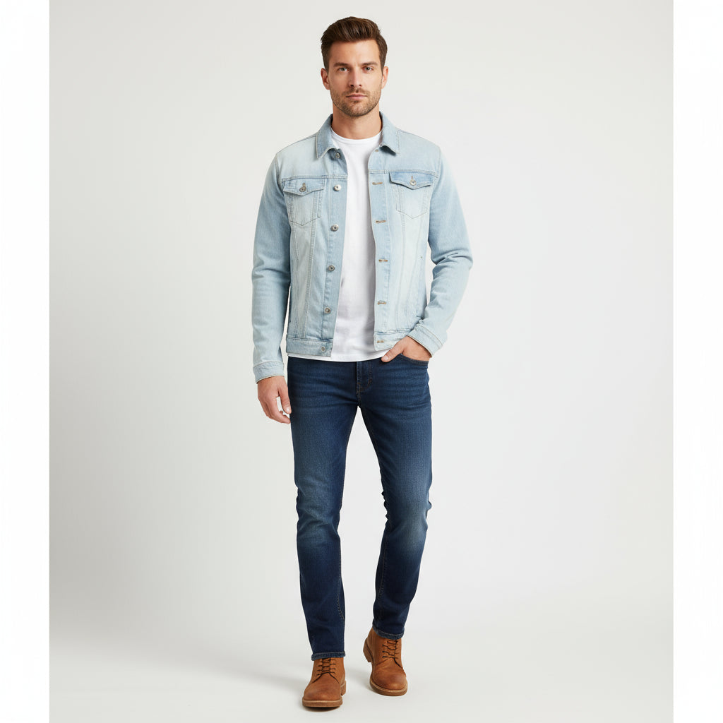 beautiful casual jean jacket for men in different colors red black white blue