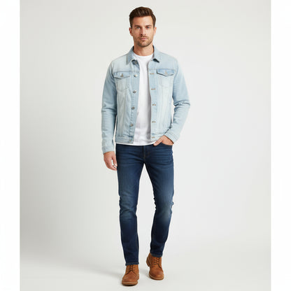 beautiful casual jean jacket for men in different colors red black white blue