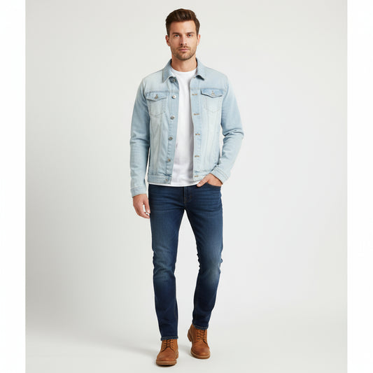 beautiful casual jean jacket for men in different colors red black white blue