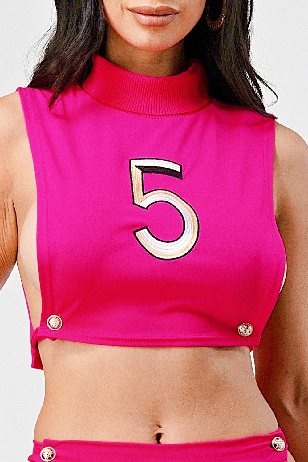 Conjunto de dos piezas en dos colores fucsia y negro