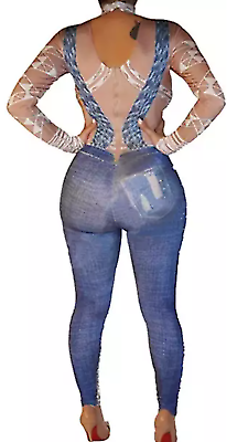 jumpsuit style fabric with spandex jean color