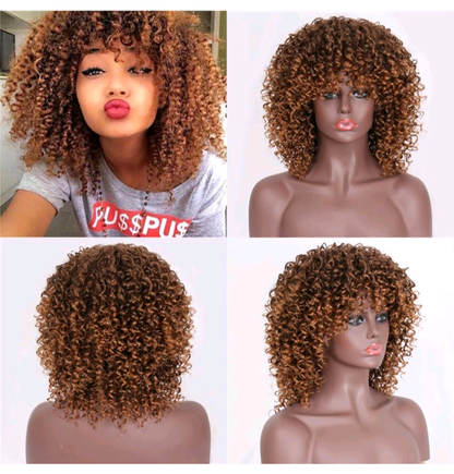 Wig Curly hair with three colors available for you beautiful bold curly