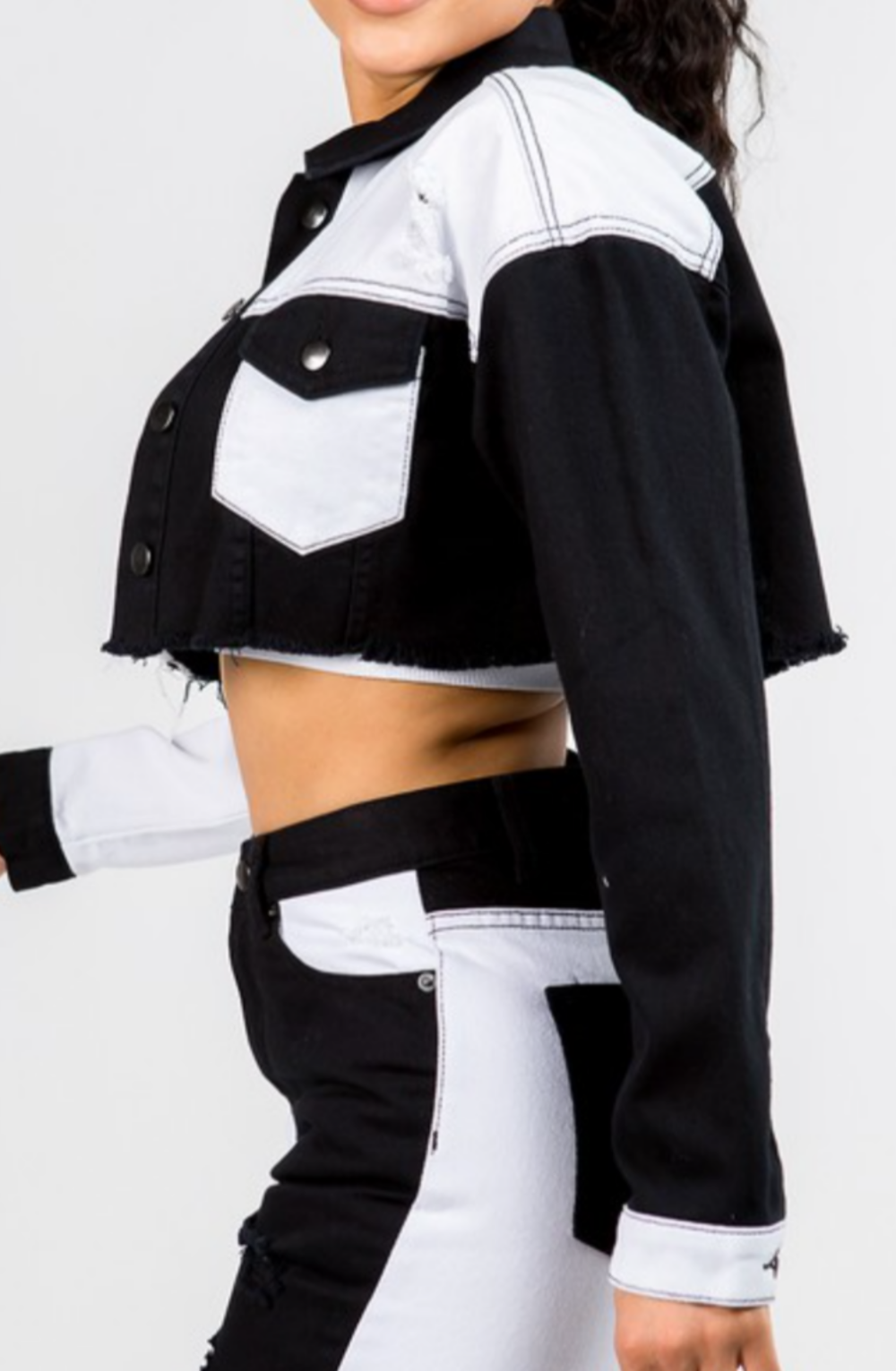 jackets button blanco y negro