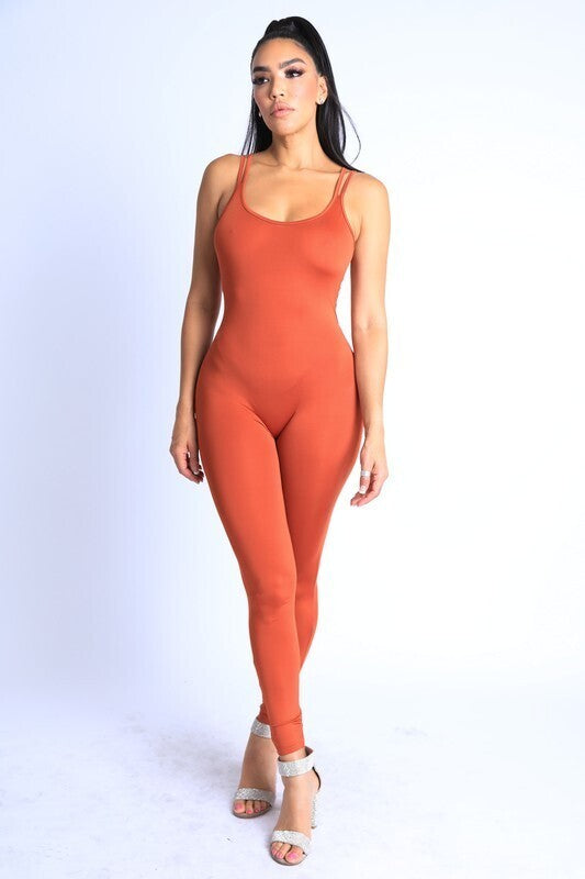 Spaghetti Strap Back Cut Out Jumpsuit 3 Colour