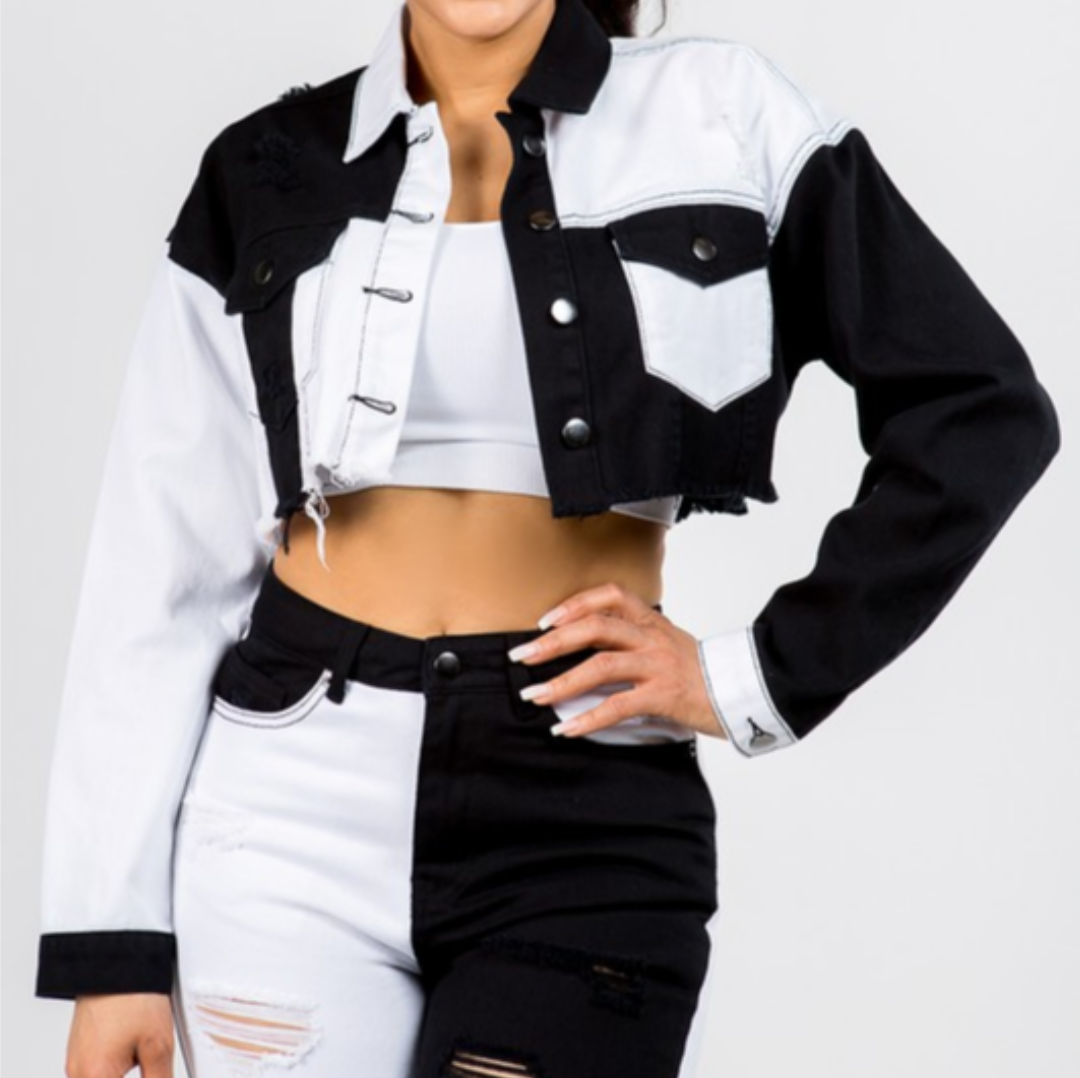 jackets button blanco y negro