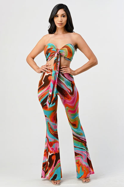 Conjunto de dos piezas se tube top con pantalón