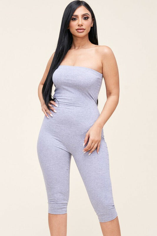 Jumpsuit strapless ni Heather grey.