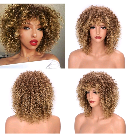 Wig Curly hair with three colors available for you beautiful bold curly