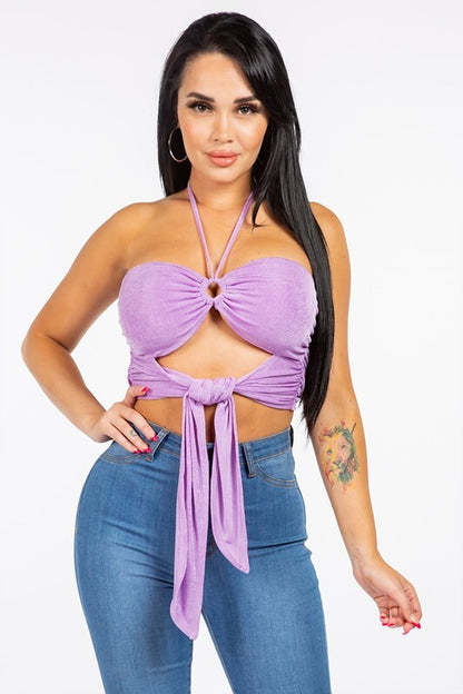 SOLID SLINKY CROP TOP. IN BLACK