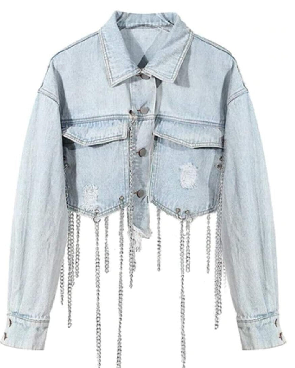 Jacket Jean with chain in silver