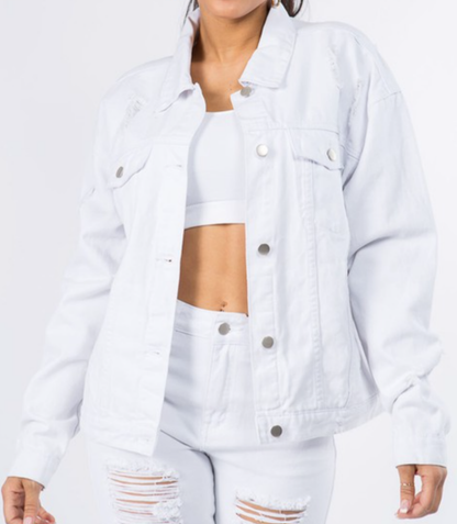 jackets white with colored design