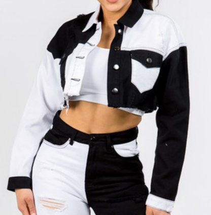 jackets button blanco y negro