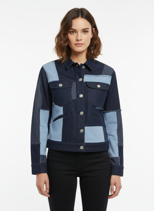 jackets en jeans azul claro y azul oscuro.