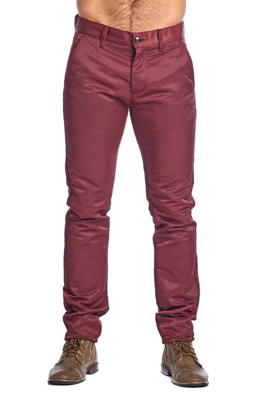 DRESS OR CASUAL PANTS IN WINE RED