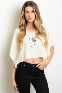 Blusas Blanco Claro Casual .