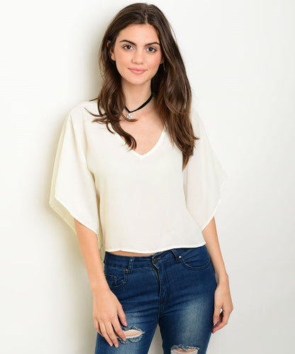 Blusas Blanco Claro Casual .