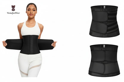 Elastic band for training your waist, back support and perfect exercise in black