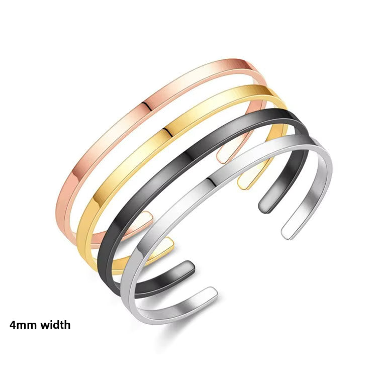 Fashion Titanium Steel Open Bangle, DIY Stainless Steel Fashion Hand Jewelry for Casual Hip Hop Personality