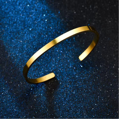 Fashion Titanium Steel Open Bangle, DIY Stainless Steel Fashion Hand Jewelry for Casual Hip Hop Personality