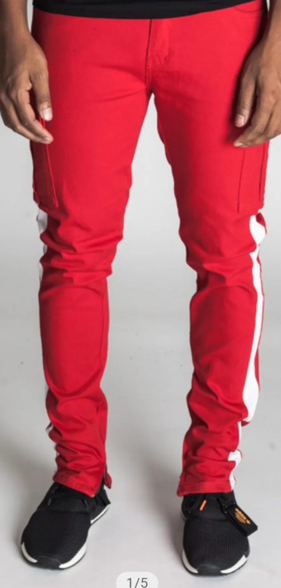 nice red casual pants for men with zippers on the sides for a more modern finish with a combination in red
