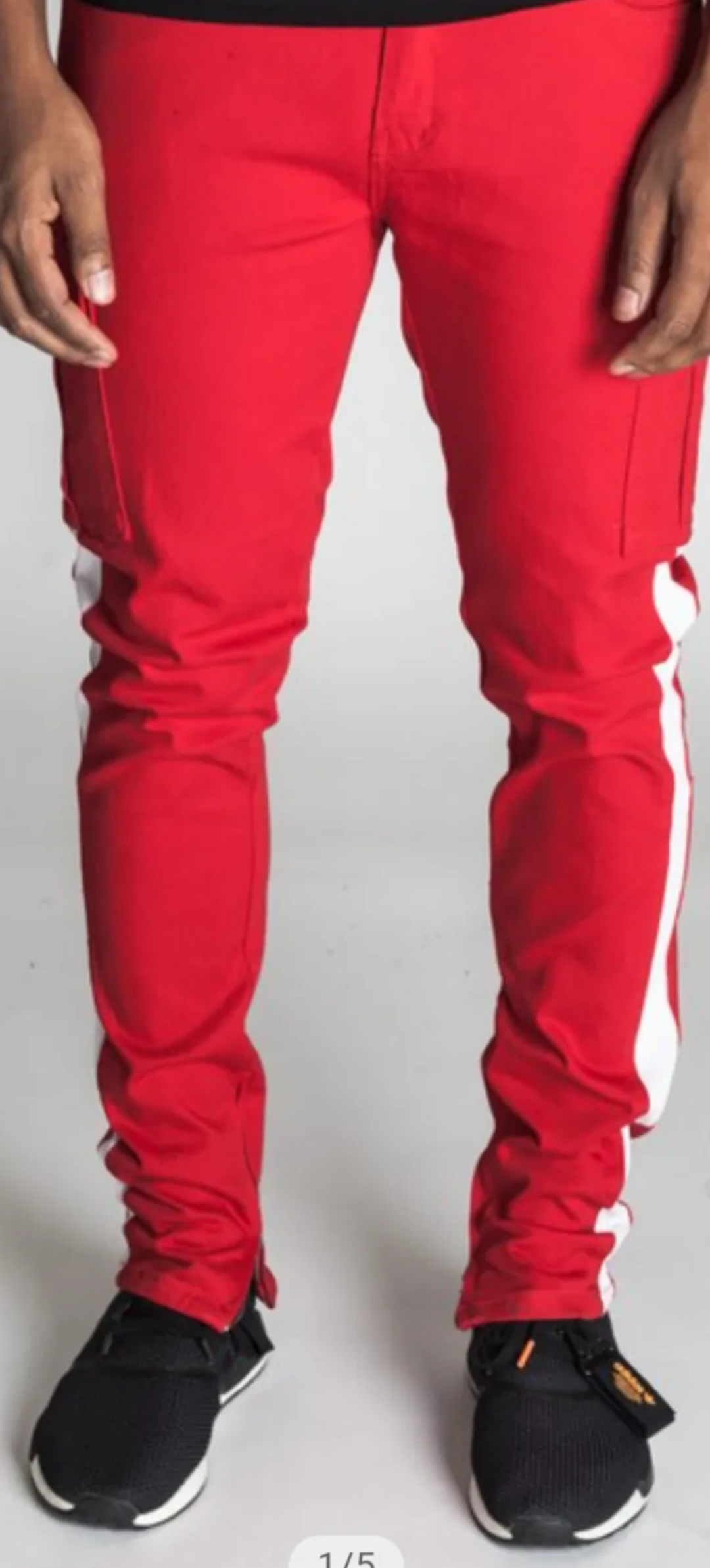 nice red casual pants for men with zippers on the sides for a more modern finish with a combination in red