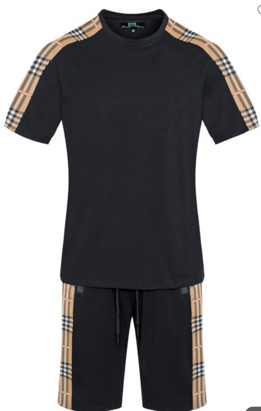 MEN'S 2 PIECE SHORT SE IN BLACK AND KHAKI COLOR