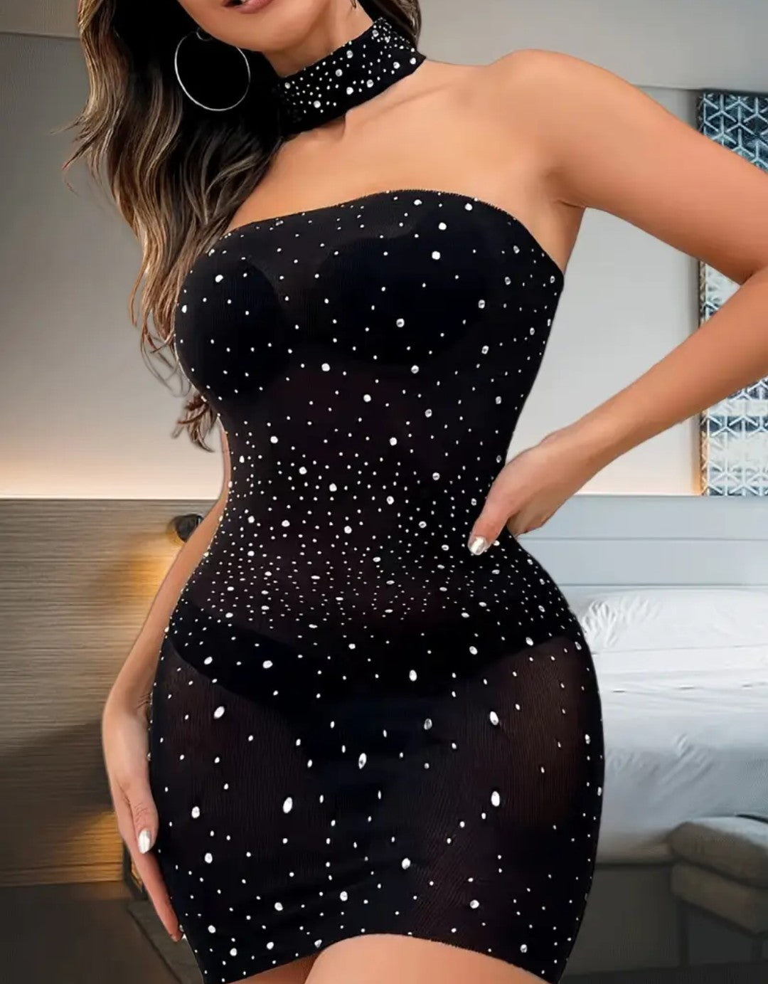 Vestido accesorio fishnet