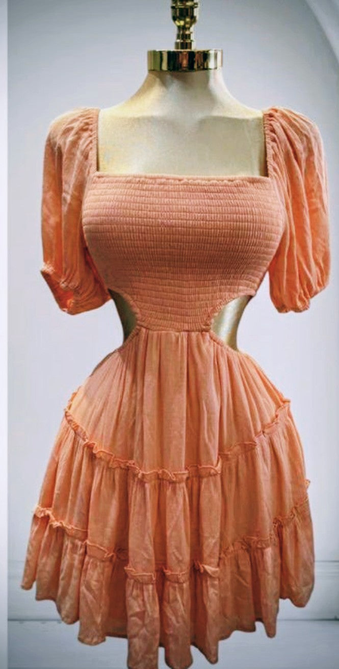 Vestido con abierto atrás en Orange color