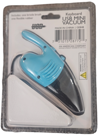 USB Powered Mini Crumb Catcher Keyboard Vacuum with 2 Attachments