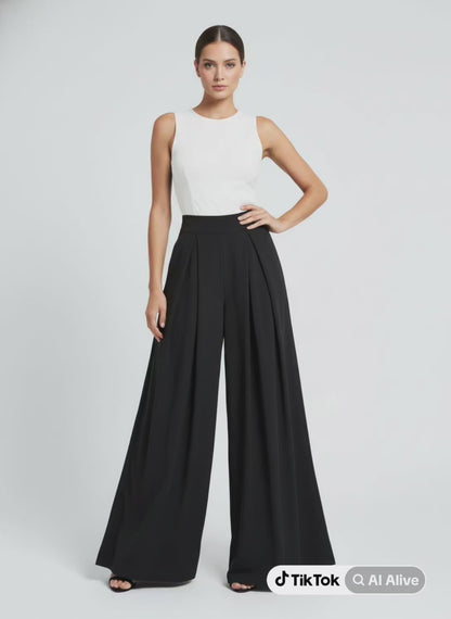 Plain black palace trousers