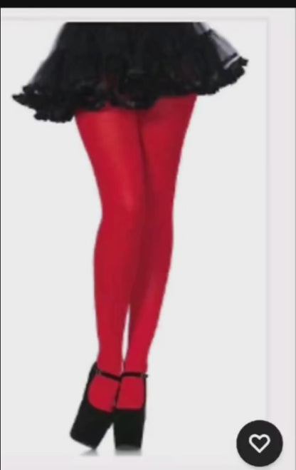 solid pantyhose in red also come white .