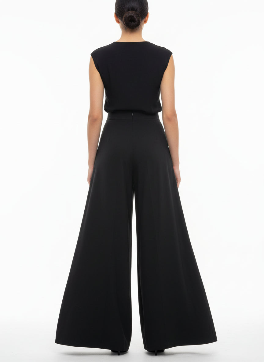 Plain black palace trousers