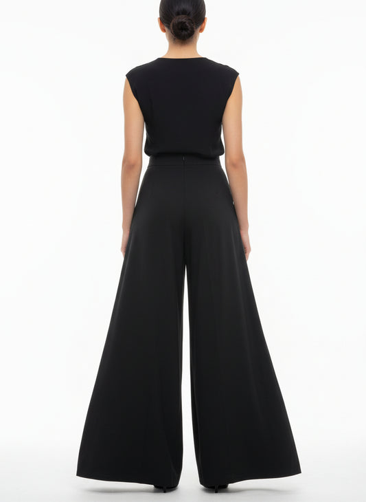 Plain black palace trousers