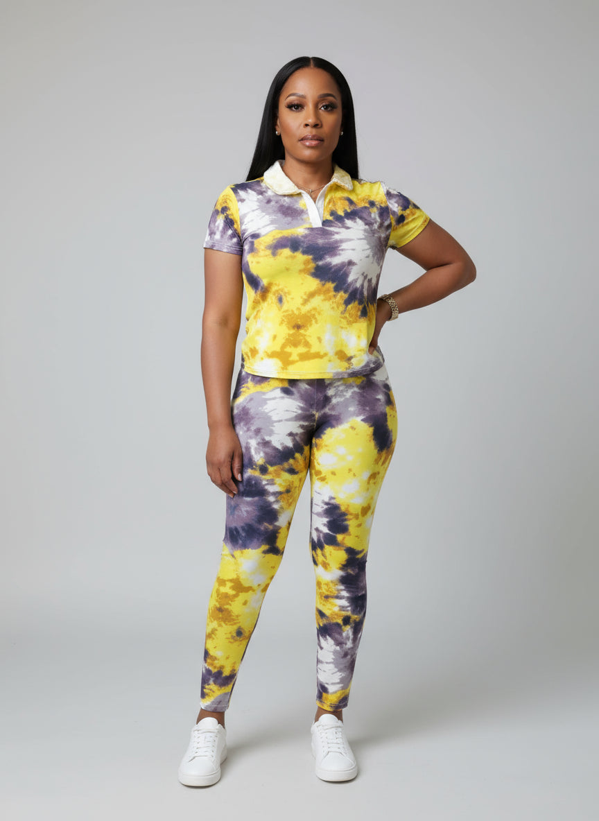 Two-piece set: pants and blouse in multiple colors