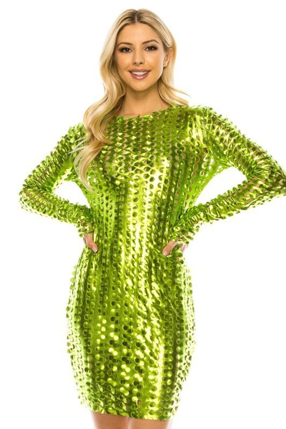 DRESS   CUTE GREEN MESH DRESS