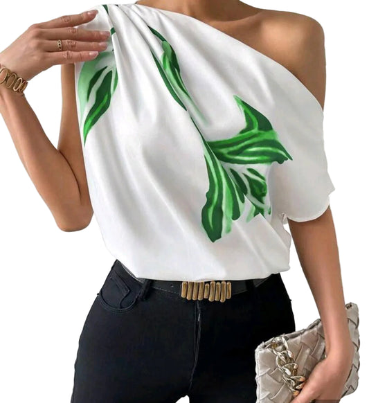 Blusa con un hombro de helado abierto