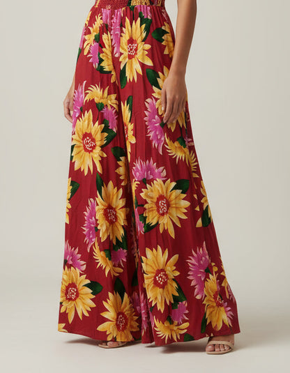 Palace trousers in floral fabric