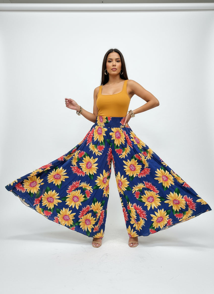 Palace trousers in floral fabric