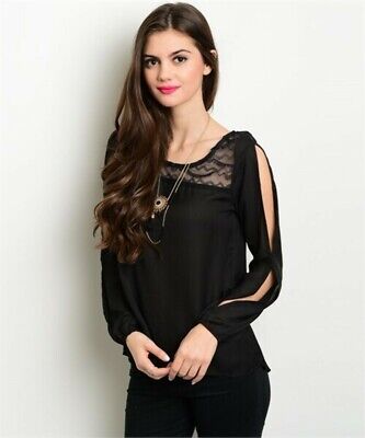 Bluse Women Fashion Loose Chiffon Cut Out Open Shoulder Shirt.
