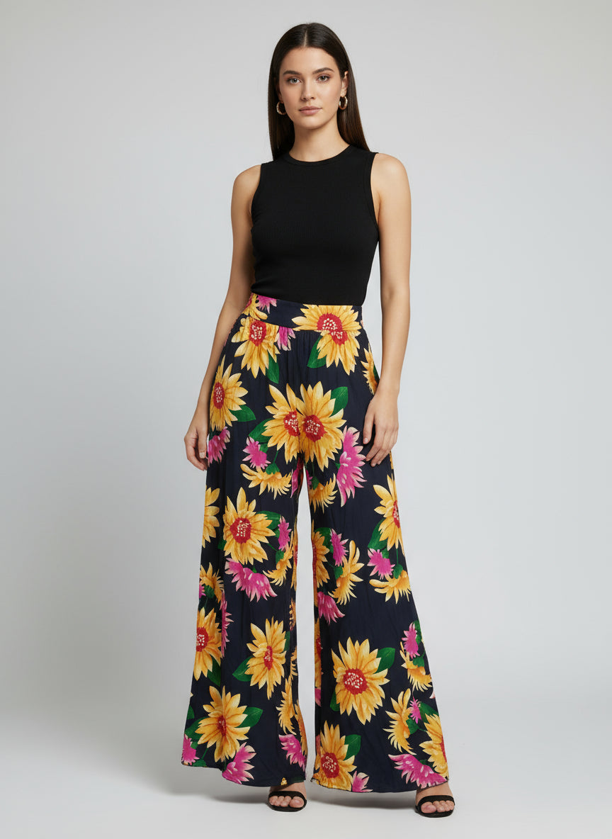 Palace trousers in floral fabric