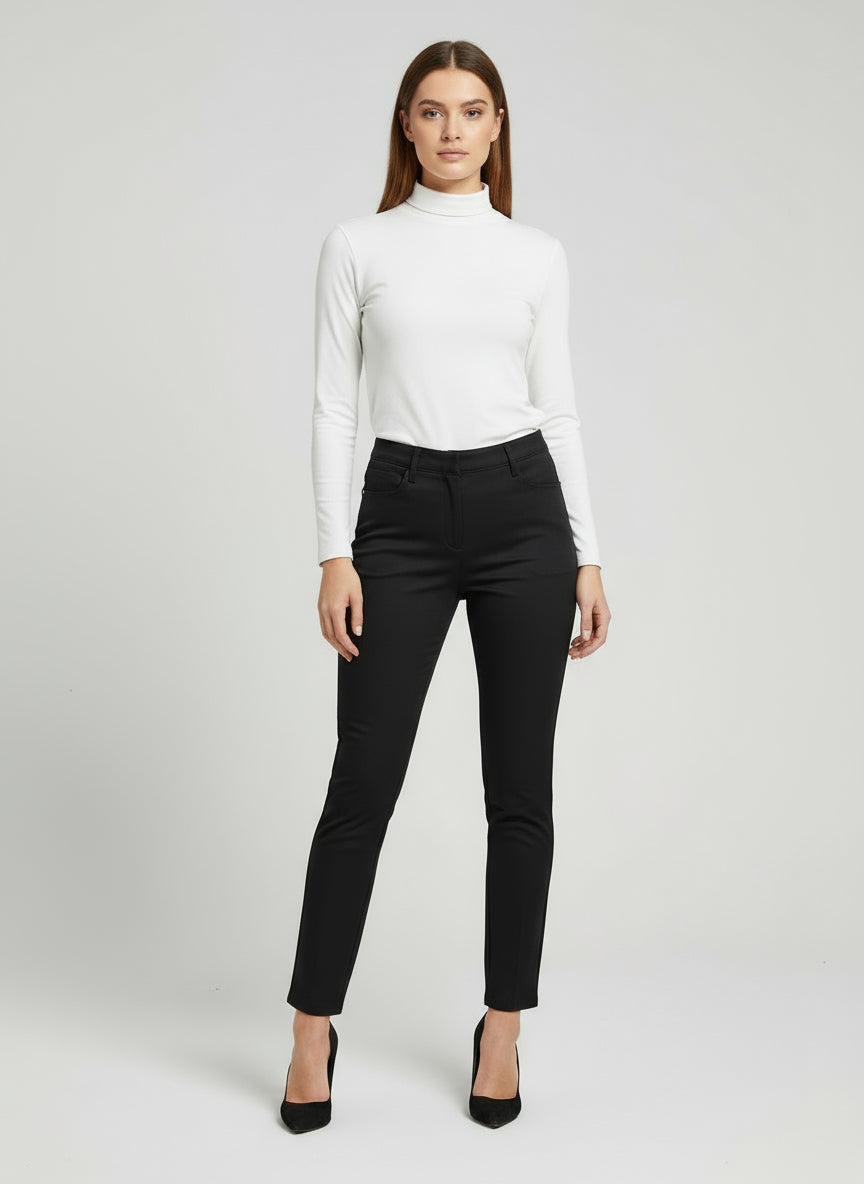 Solid black trousers