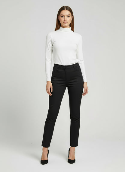 Solid black trousers